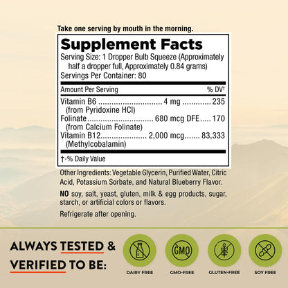 Mt. Angel Vitamins B12 Essential Trio – Vegan Sublingual Drops | Made in USA, Non-GMO
