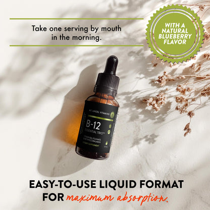 Mt. Angel Vitamins B12 Essential Trio – Vegan Sublingual Drops | Made in USA, Non-GMO