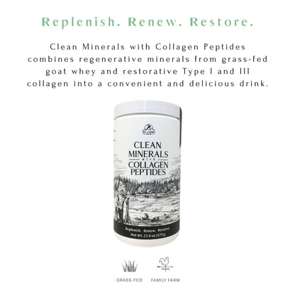 Mt. Capra Clean Minerals with Collagen Peptides | Whole Food Minerals from Goat Milk Whey and Grass-Fed Type I and III Collagen Peptides | 10 g Protein per Serving | Unflavored | 20 Servings - 23.8 oz
