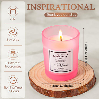 MTLEE 16-Pack Scented Candles Gift Set – Aromatherapy Soy Wax, Pink, Inspirational