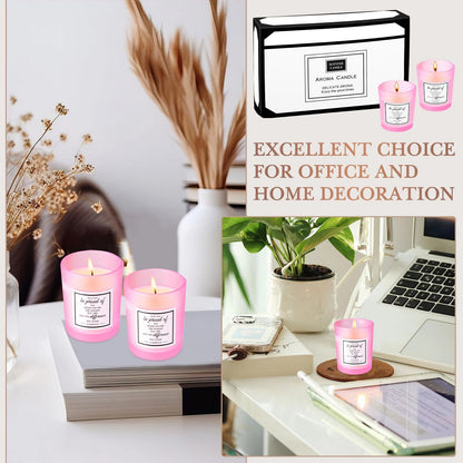 MTLEE 16-Pack Scented Candles Gift Set – Aromatherapy Soy Wax, Pink, Inspirational