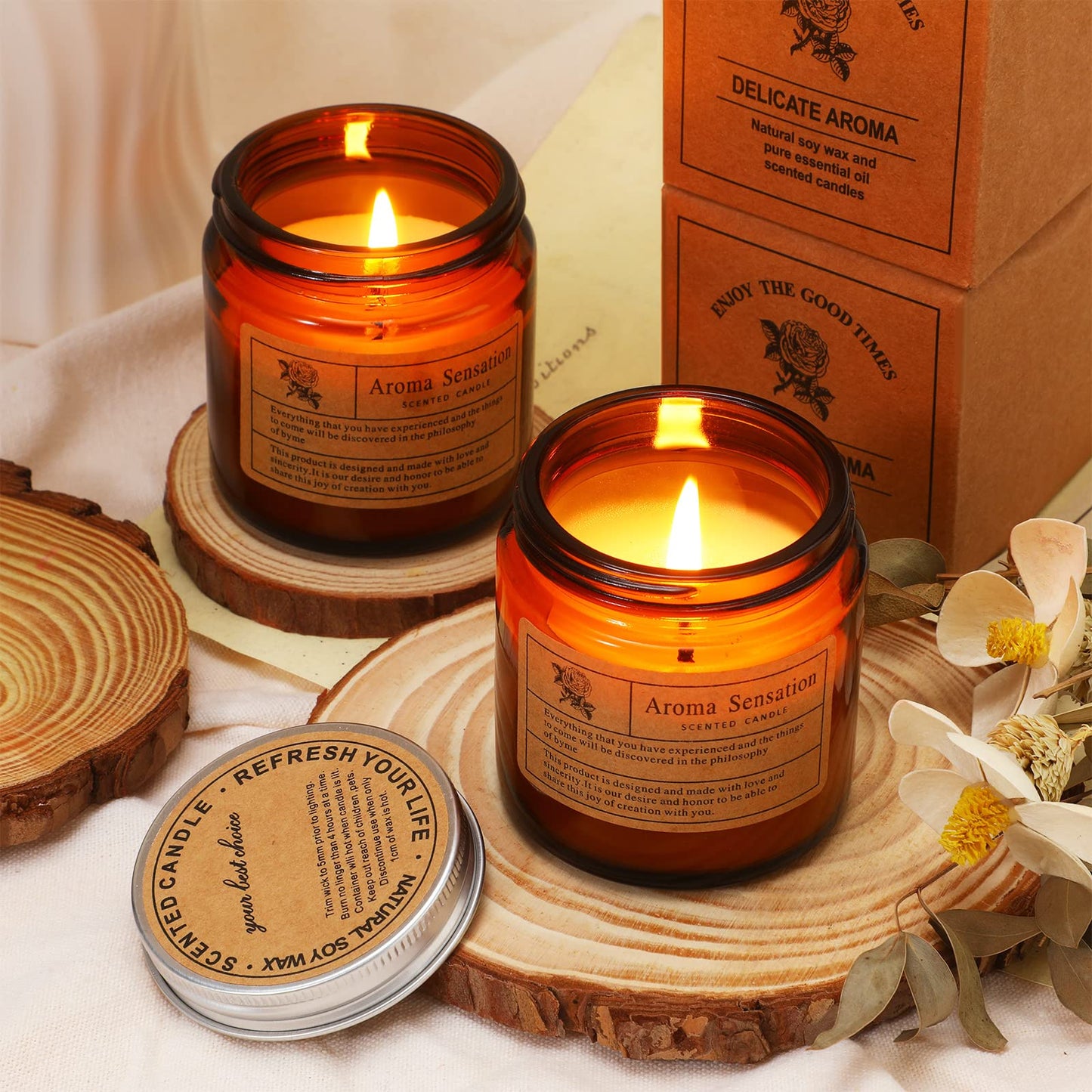 MTLEE 24 Pcs Scented Soy Wax Candles Gift Set – Home Aromatherapy