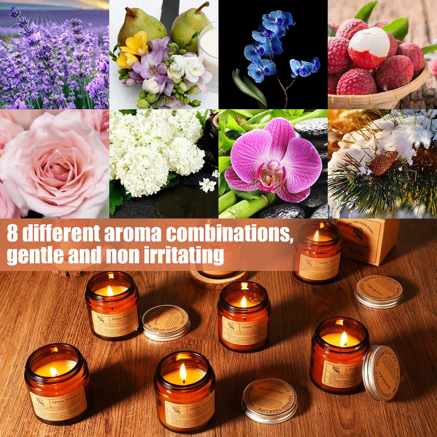 MTLEE 24 Pcs Scented Soy Wax Candles Gift Set – Home Aromatherapy