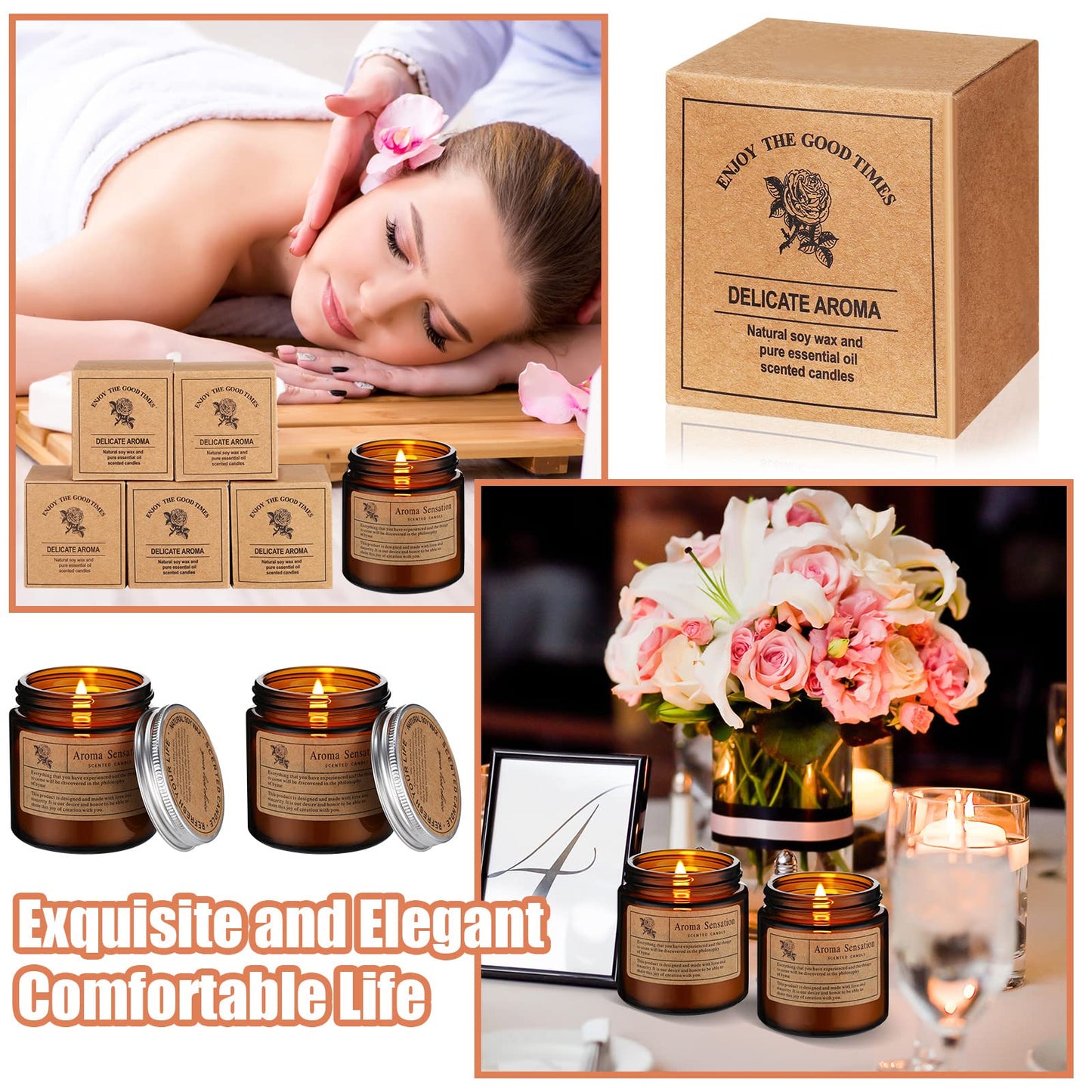 MTLEE 24 Pcs Scented Soy Wax Candles Gift Set – Home Aromatherapy