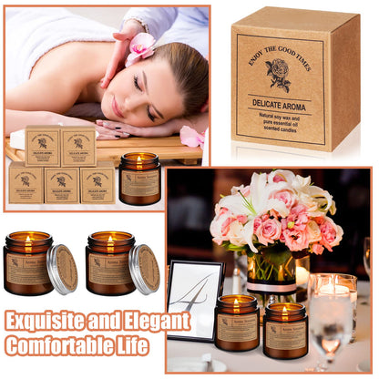 MTLEE 24 Pcs Scented Soy Wax Candles Gift Set – Home Aromatherapy