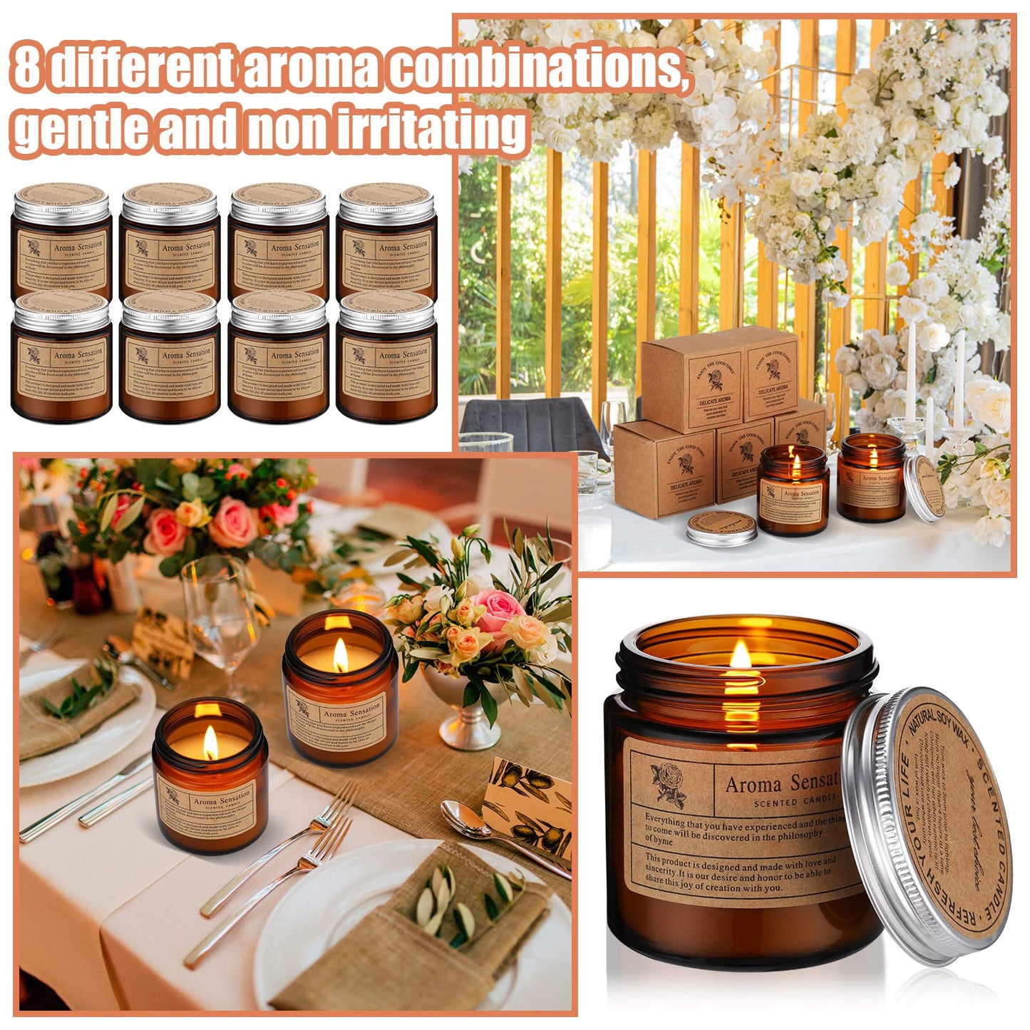 MTLEE 24 Pcs Scented Soy Wax Candles Gift Set – Home Aromatherapy