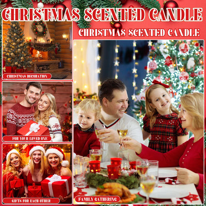 MTLEE 50 Pcs Christmas Jar Candles – Scented Soy Wax Jars with DIY Tag Cards | Xmas Gift & Party Favors