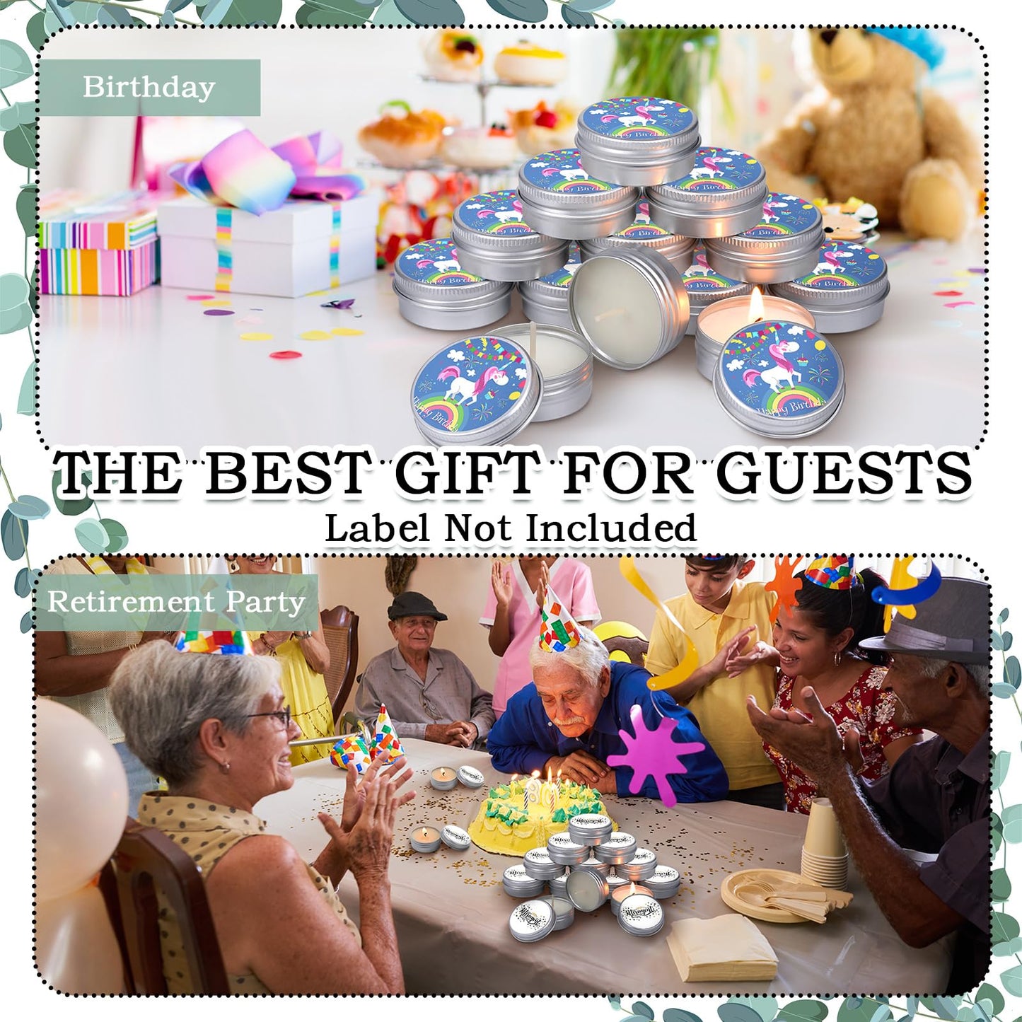 MTLEE 50 Pcs Wedding Scented Candles Gift Tin | Aromatherapy Wedding Favors
