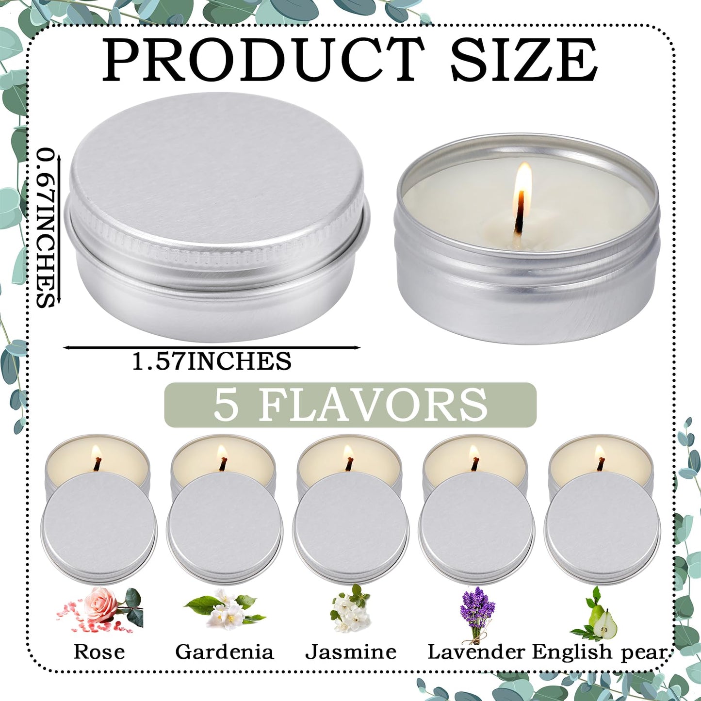 MTLEE 50 Pcs Wedding Scented Candles Gift Tin | Aromatherapy Wedding Favors