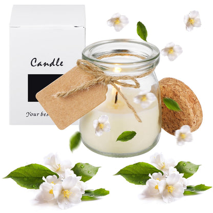 MTLEE 50 Pcs Wedding Jar Candles for Guests Jasmine Scent – Soy Wax, DIY Tag Cards, Wedding Favors