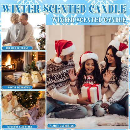 MTLEE 50 Pcs Winter Jar Candles Gift Set – Soy Wax with DIY Tags
