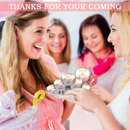 MTLEE 50 Pcs Little Pumpkin Baby Shower Favors – Lavender Scented Soy Wax Candles in Pink Travel Tins