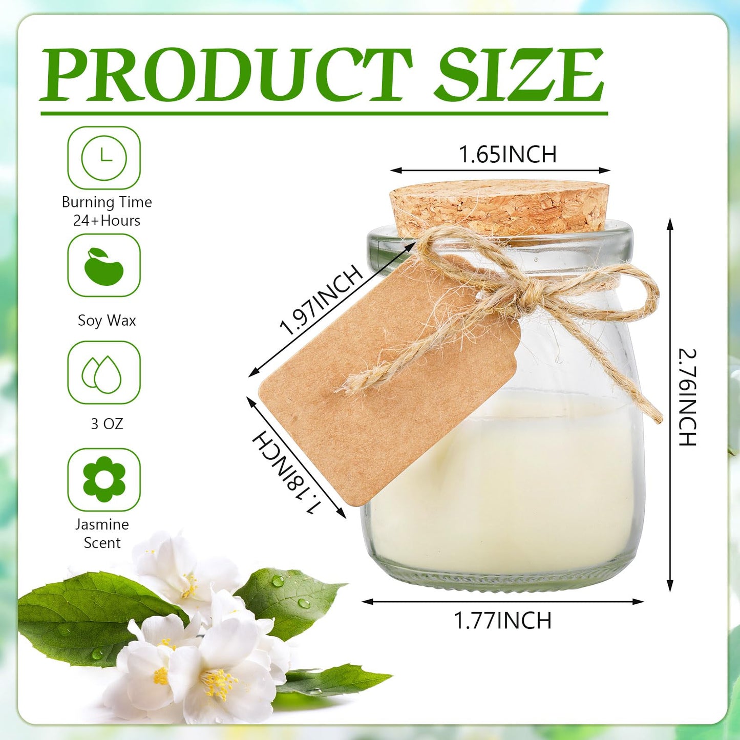 MTLEE 25 Pcs Jasmine Scented Wedding Jar Candles – DIY Favors & Bridesmaid Gifts
