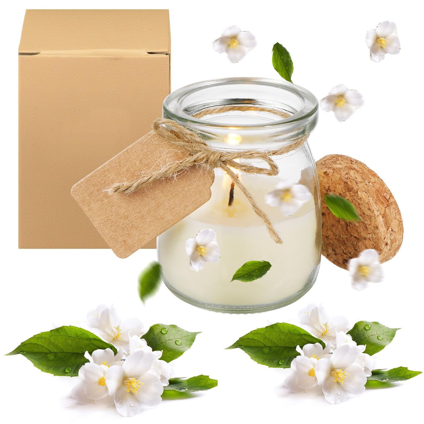 MTLEE 25 Pcs Jasmine Scented Wedding Jar Candles – DIY Favors & Bridesmaid Gifts