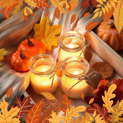 MTLEE 50 Pcs Thanksgiving Candle Set – DIY Cards, Friendsgiving Gifts, Wedding & Party Favors