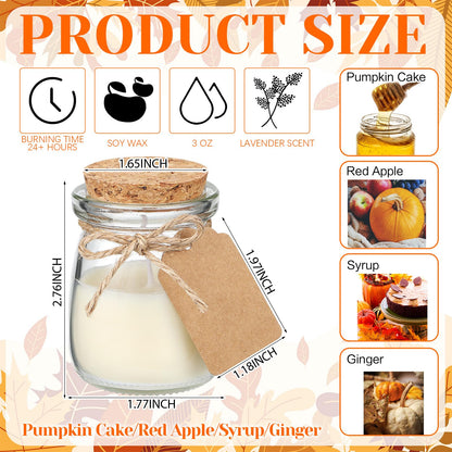 MTLEE 50 Pcs Thanksgiving Candle Set – DIY Cards, Friendsgiving Gifts, Wedding & Party Favors