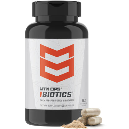MTN OPS Biotics Daily Probiotic with Maca Root, Reishi, Boswellia & American Ginseng – 60 Capsules | 30 Servings