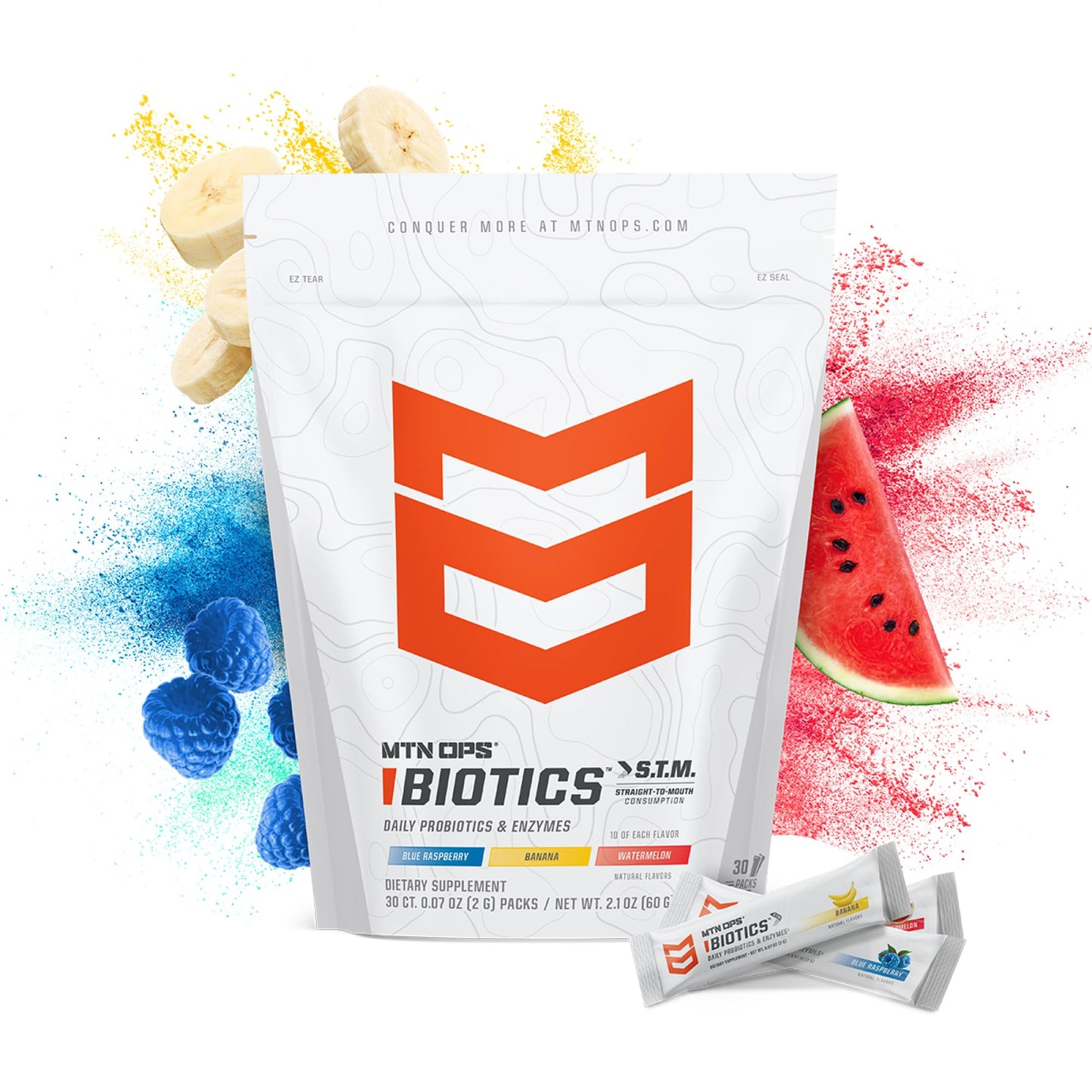 MTN OPS Biotics STM Probiotic Supplement – Gut Health, Digestion & Immunity (Sugar-Free)