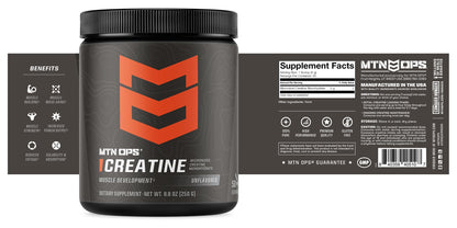 MTN OPS Creatine Monohydrate Powder, Unflavored 50 Serving Tub – 100% Pure Micronized