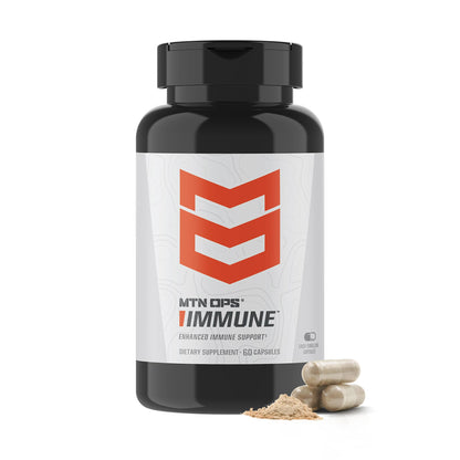 MTN OPS Immune™ Capsules – Daily Immune Support with Vitamin D, Vitamin C, Zinc, Elderberry & Echinacea | 60 Easy-Swallow Capsules | 30 Servings