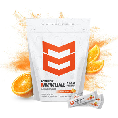 MTN OPS Immune STM Powder Drink Mix – Vitamin C, Vitamin D, Zinc, Antioxidants | Citrus, 30 Servings
