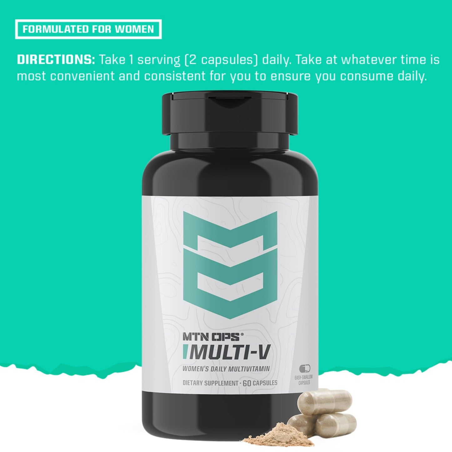 MTN OPS Multi-V Women’s Multivitamin – Essential Daily Vitamin Complex, Vegetarian Capsules (60 Count)