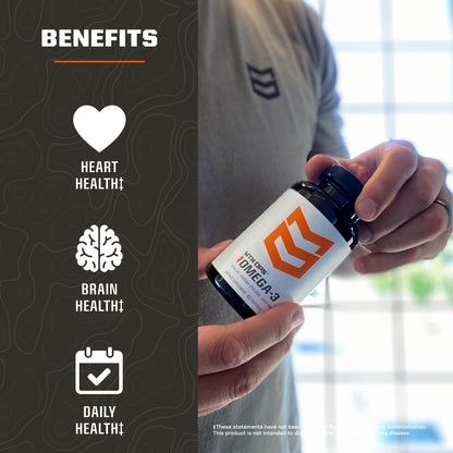 MTN OPS Omega-3 Fish Oil - 1000mg per Serving, Heart & Brain Health, 30 Servings