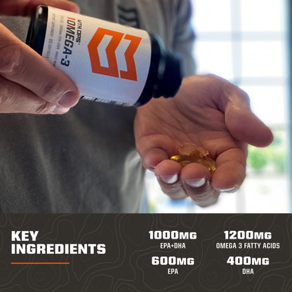 MTN OPS Omega-3 Fish Oil - 1000mg per Serving, Heart & Brain Health, 30 Servings