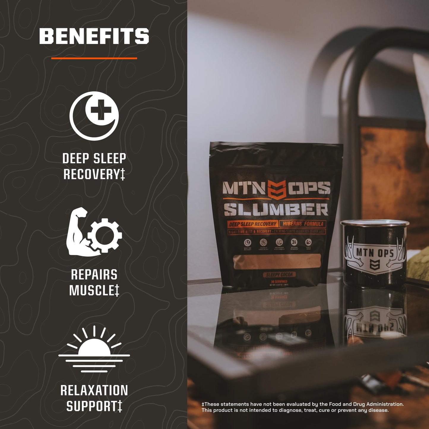 MTN OPS Slumber – Sleep Aid for Deep Sleep & Muscle Recovery (20 Servings)
