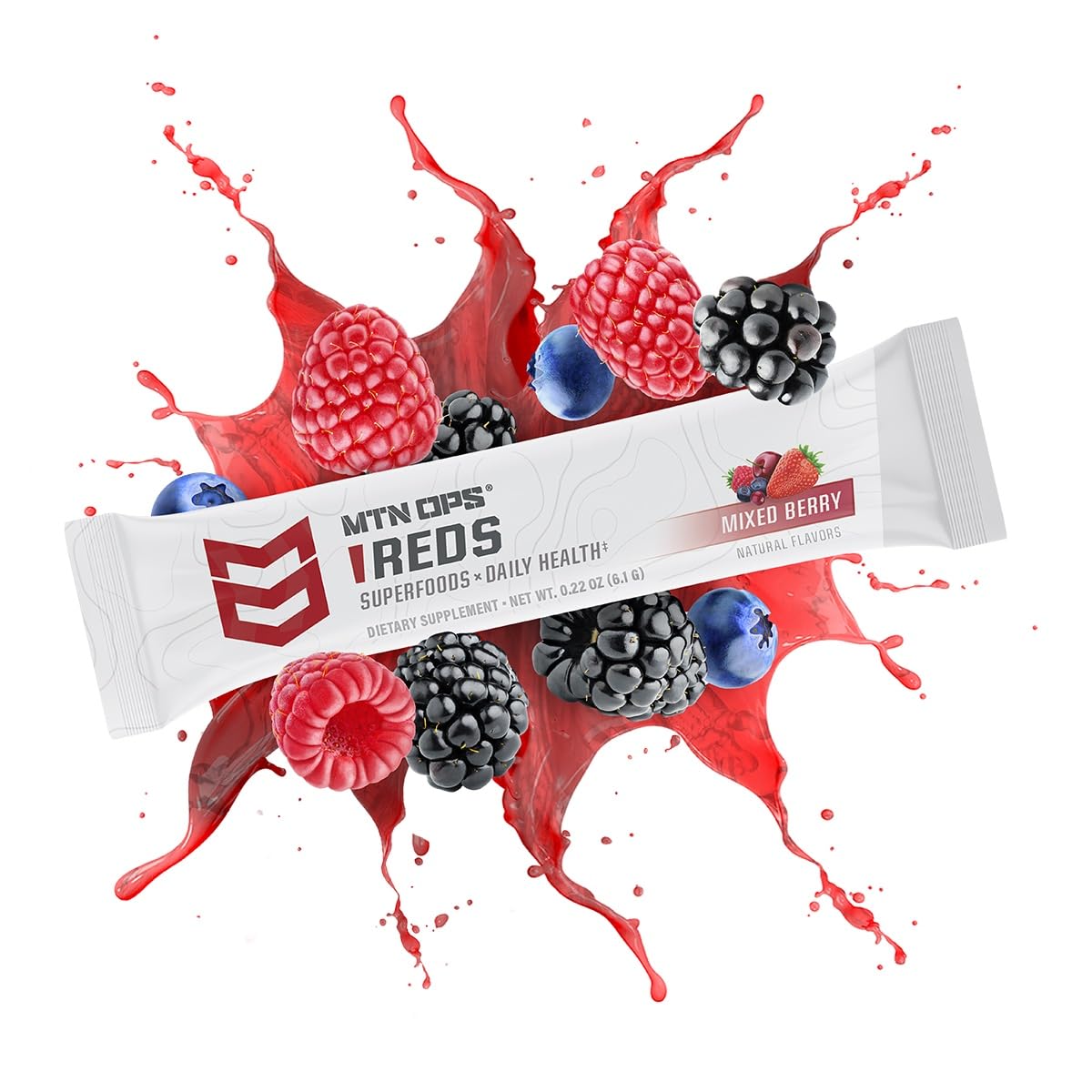 MTN OPS Super Reds Daily Health & Antioxidant Drink Powder – 30 On-The-Go Packs