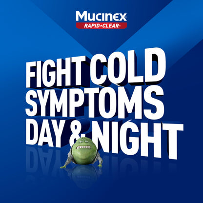 Mucinex Rapid Clear Maximum Strength Day & Night Cold and Flu Medicine for Adults - 24 Count