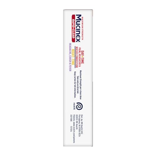 Mucinex Rapid Clear Maximum Strength Day & Night Cold and Flu Medicine for Adults - 24 Count