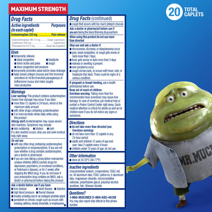 Mucinex Maximum Strength Sinus-Max Pressure & Pain Caplets – 60 Count Pack of 3 (Sinus Pressure, Congestion, Headache & Fever)