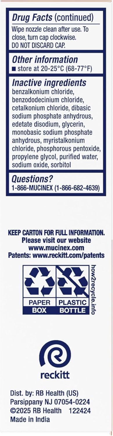 Mucinex Sinus-Max Nasal Spray – 12-Hour Sinus & Allergy Relief (Fragrance Free)