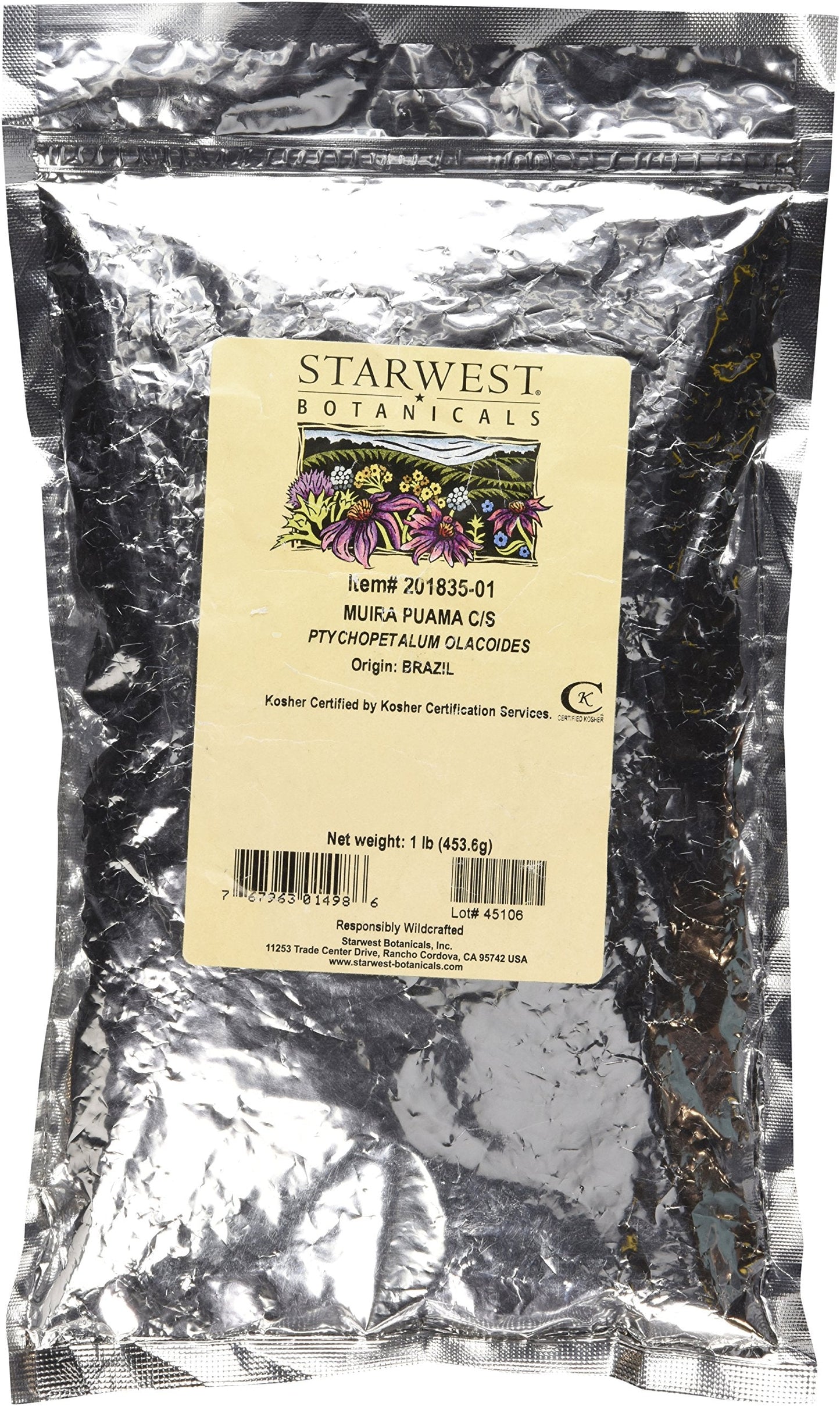 Muira Puama Cut & Sifted 1 lb - Potency Wood (Ptychopetalum olacoides)