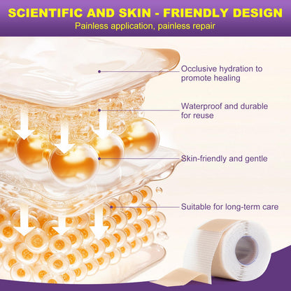 MUKBEA Silicone Scar Sheets & Tape – Reusable Scar Tape for Keloids, Surgical Scars, C-Section, Acne Scars (1.6” x 60” Roll, 1.5m)