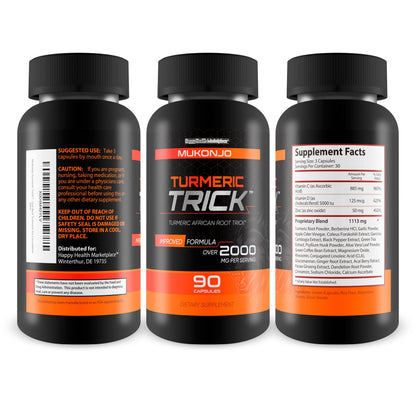 Mukonjo Turmeric Trick for Men – Vitamin D, Zinc & Black Pepper Curcumin