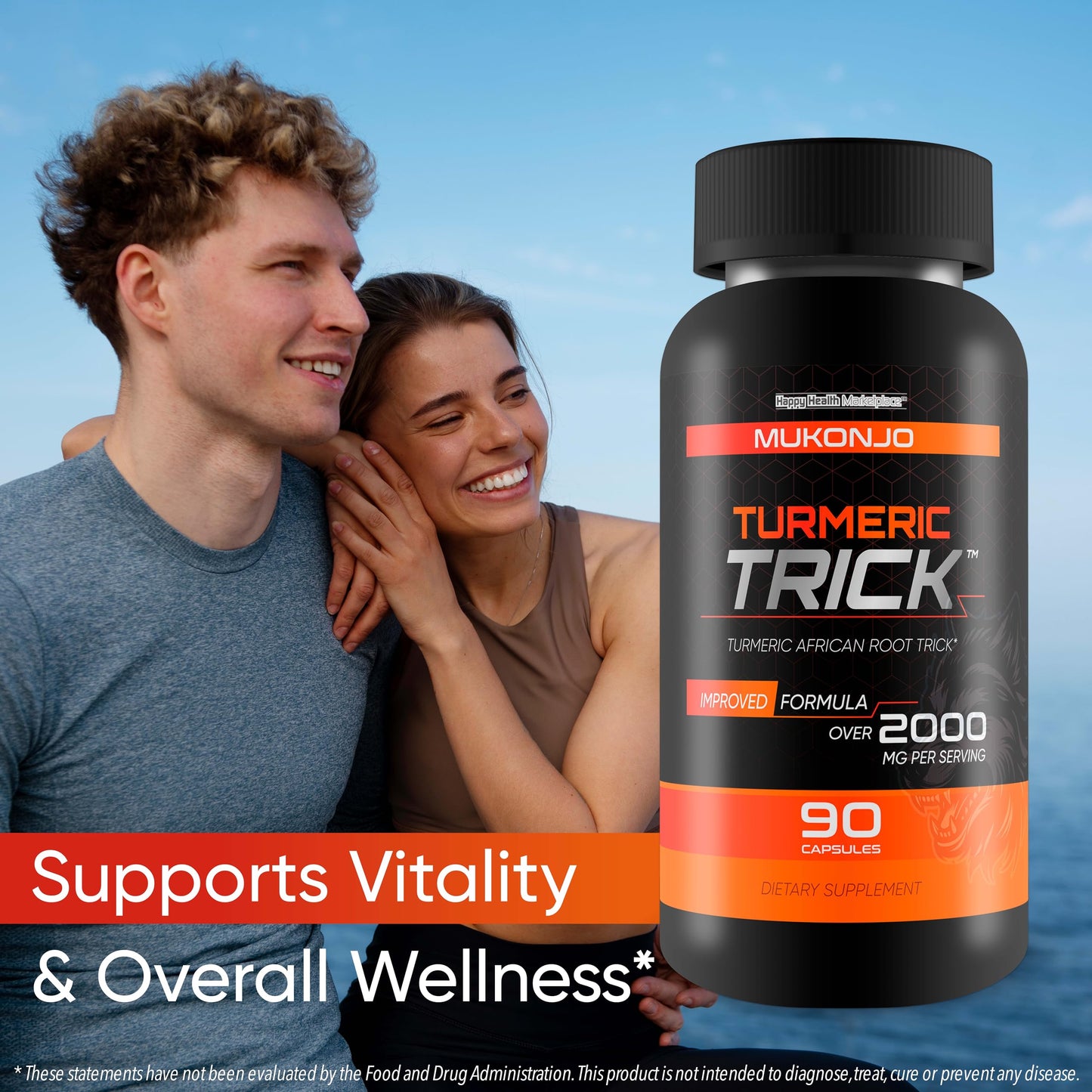 Mukonjo Turmeric Trick for Men – Vitamin D, Zinc & Black Pepper Curcumin