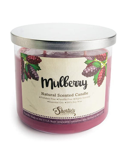 Mulberry Natural 3 Wick Candle – 14.5 oz – 100% Soy, Phthalate Free, Clean Burning