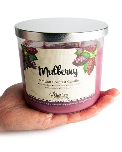 Mulberry Natural 3 Wick Candle – 14.5 oz – 100% Soy, Phthalate Free, Clean Burning