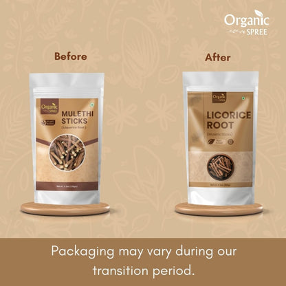 Organic Spree Licorice Root Sticks (Mulethi) - 5.3 oz | GMP Certified