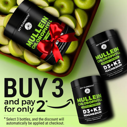 Mullein Gummies with Chlorophyll, D3, K2 & Magnesium – Lung, Immune & Bone Support