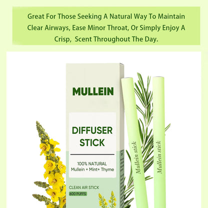 Mullein Diffuser Pen | Pure Breath Botanicals with Thyme & Mint - 600 Uses