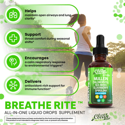 Clean Nutra Mullein Drops for Lungs – Organic Sea Moss & Herbal Lung Support