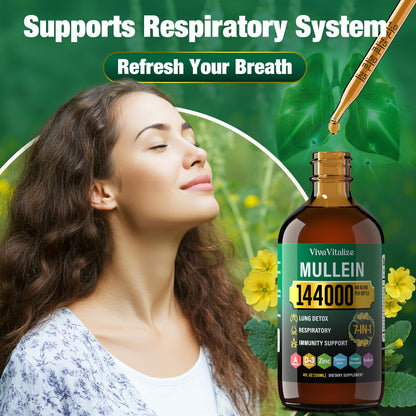 Mullein Drops for Lungs – 144000mg Mullein Leaf Extract | 120-Day Supply