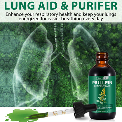 Mullein Drops for Lungs – Natural Mullein Leaf Extract & Lung Health | 2.02 fl oz