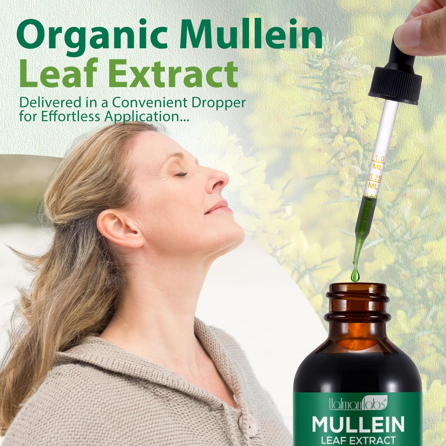 Mullein Drops for Lungs – Natural Mullein Leaf Extract & Lung Health | 2.02 fl oz