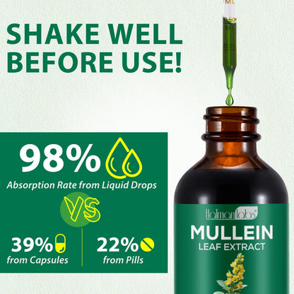 Mullein Drops for Lungs – Natural Mullein Leaf Extract & Lung Health | 2.02 fl oz