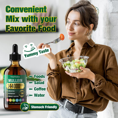 Mullein Drops for Lungs – 144000mg Mullein Leaf Extract | 120-Day Supply