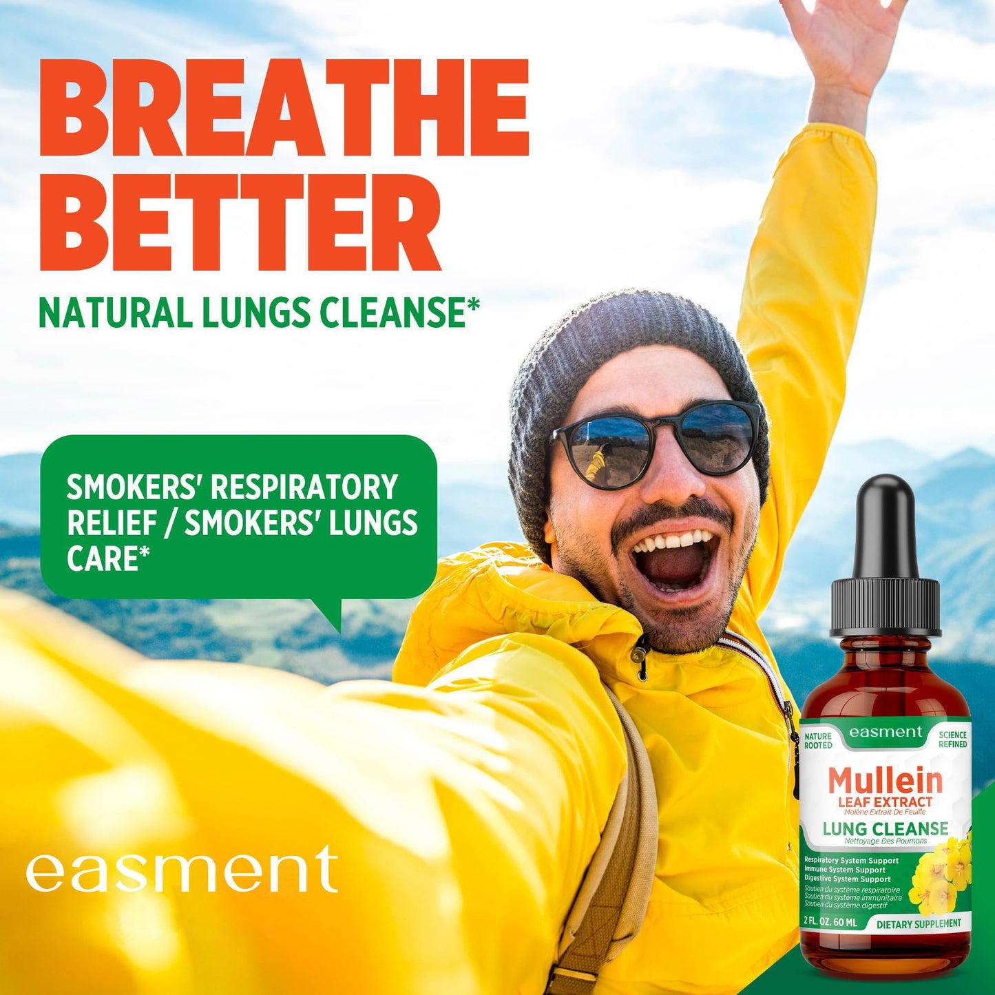 Mullein Drops for Lungs Cleanse – 2 Pack Lung Support Tincture with Mullein Leaf Extract